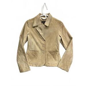 Vintage 90's UB Leather Collection Tan Suede Women's Blazer Size Small
